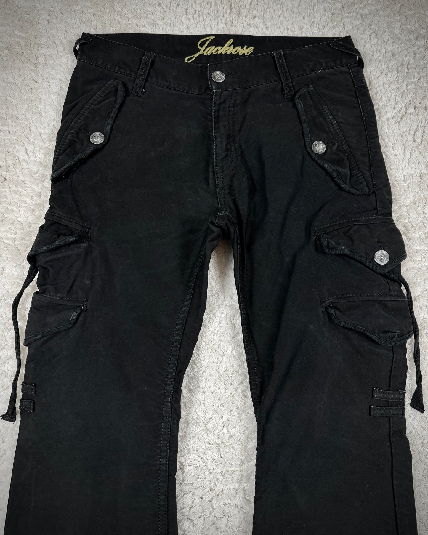 Jack Rose Zipper Flared Cargo Pants