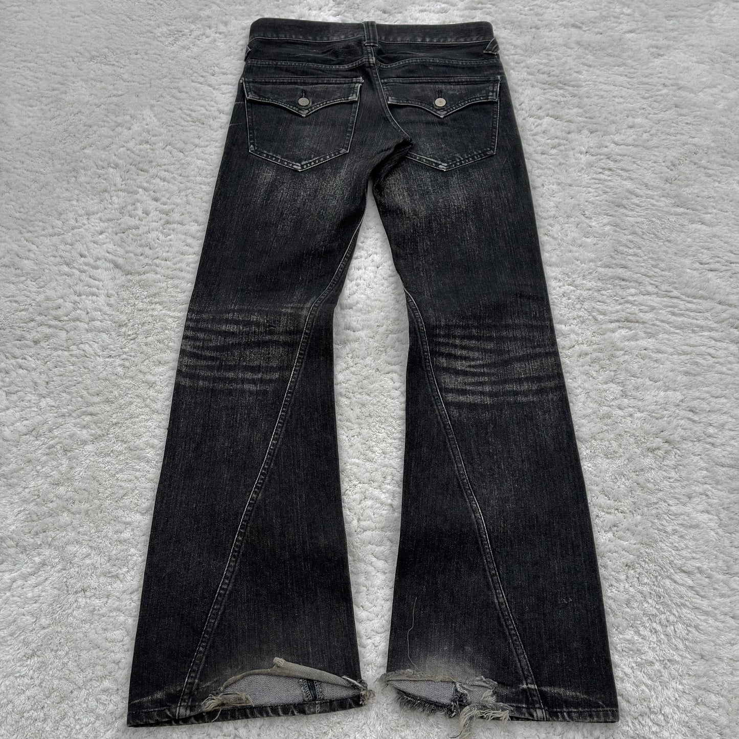 Tornado Mart Claw Marks Wash Spiral Flared Jeans