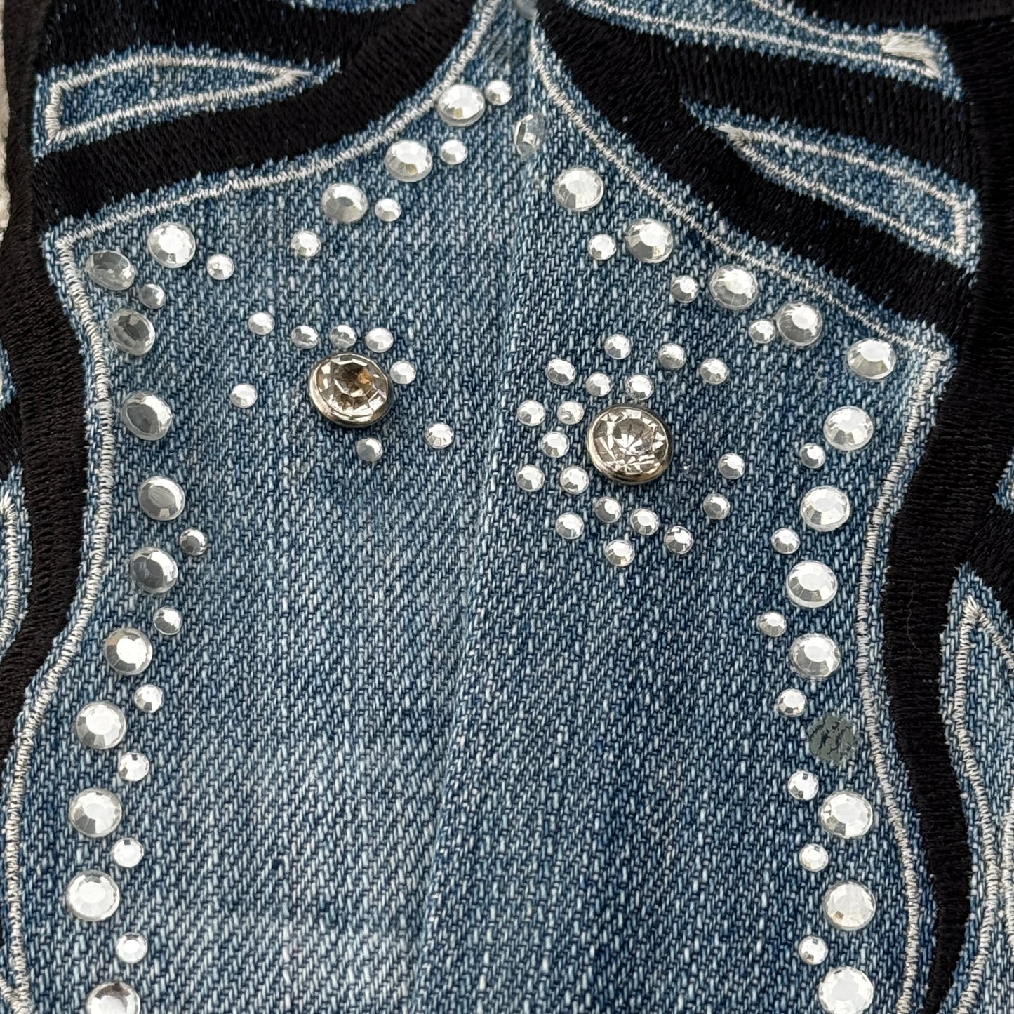 Tornado Mart Tribals Embroidered Flared Jeans with Crystals