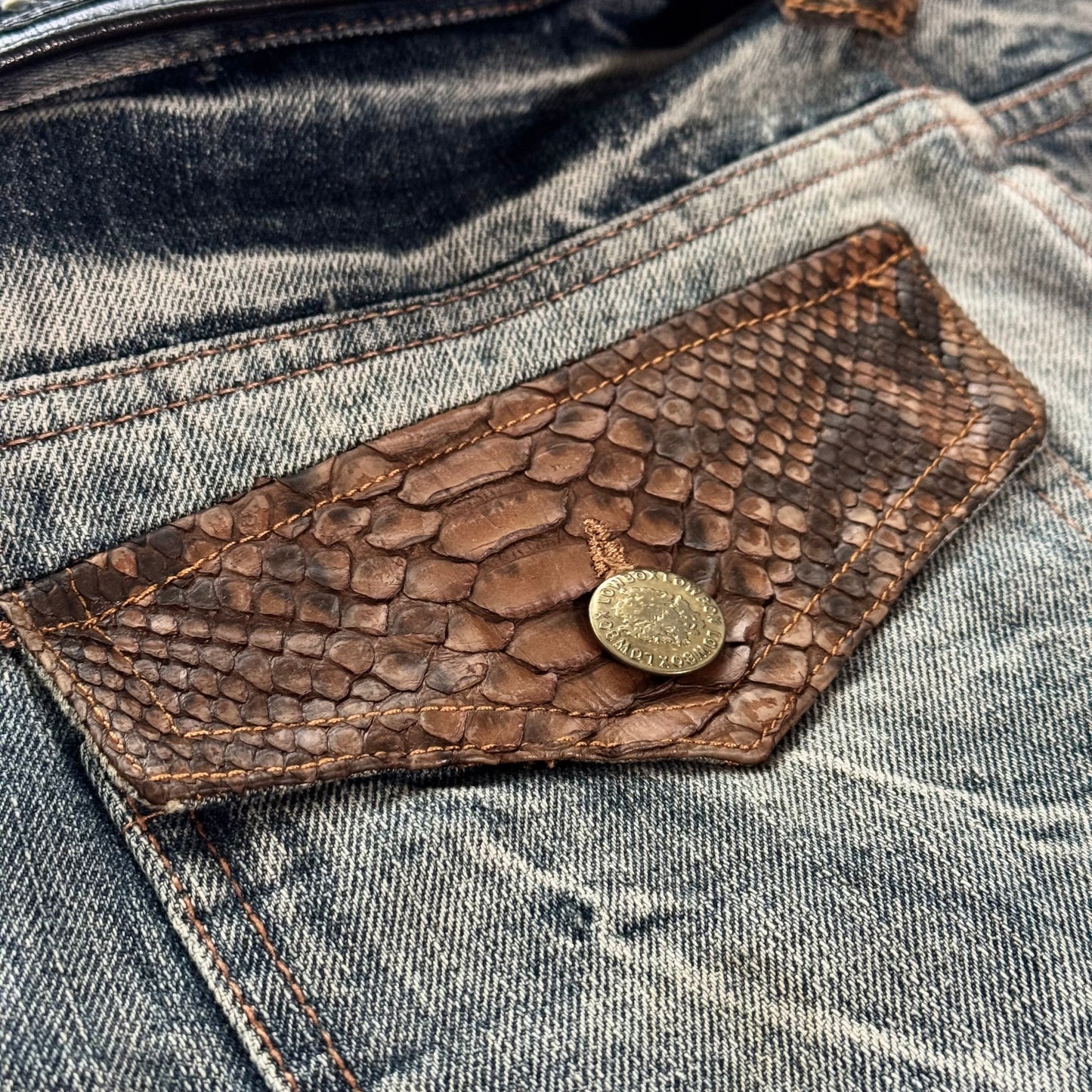 LowBox Python Detailed Bootcut Flared Jeans