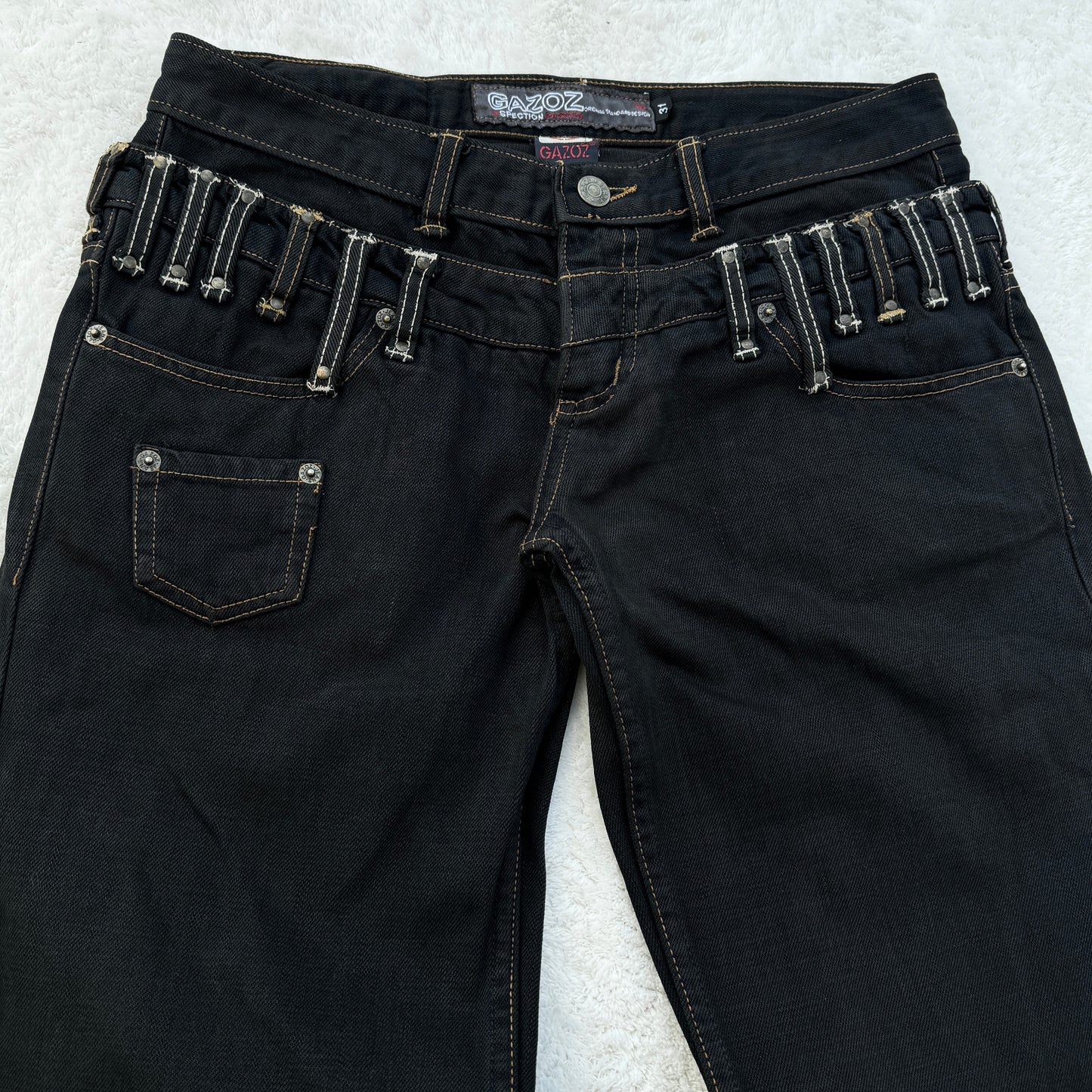 Gazoz Double Waist Plenty Belt Loops Flared Jeans