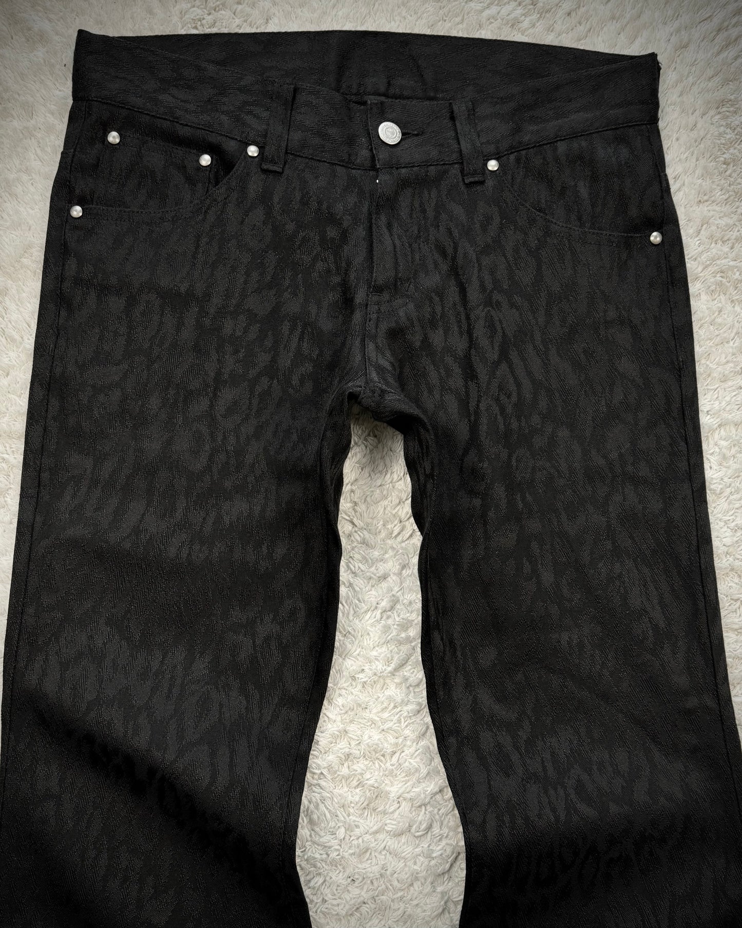 Tornado Mart Leopard Woven Flared Pants