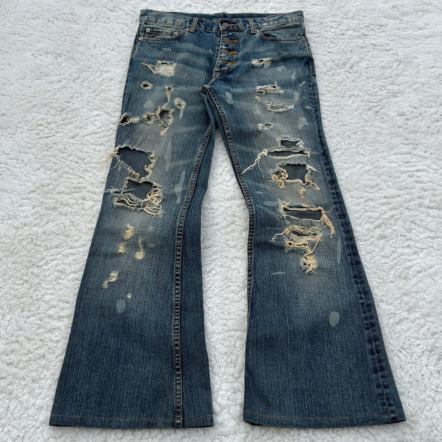 Tornado Mart Crash Repaired Flared Jeans