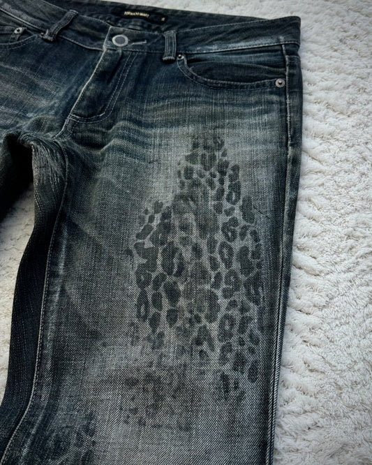 Tornado Mart Leopard Imprinted Bootcut Jeans