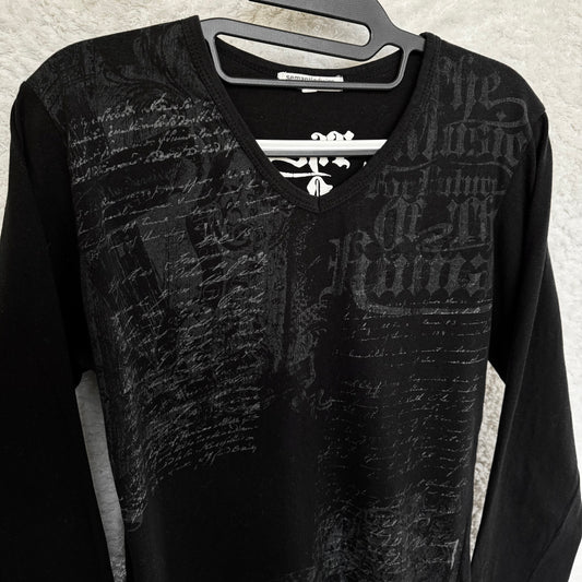 Semantic Design Heavy Distressed Poem Longsleeve