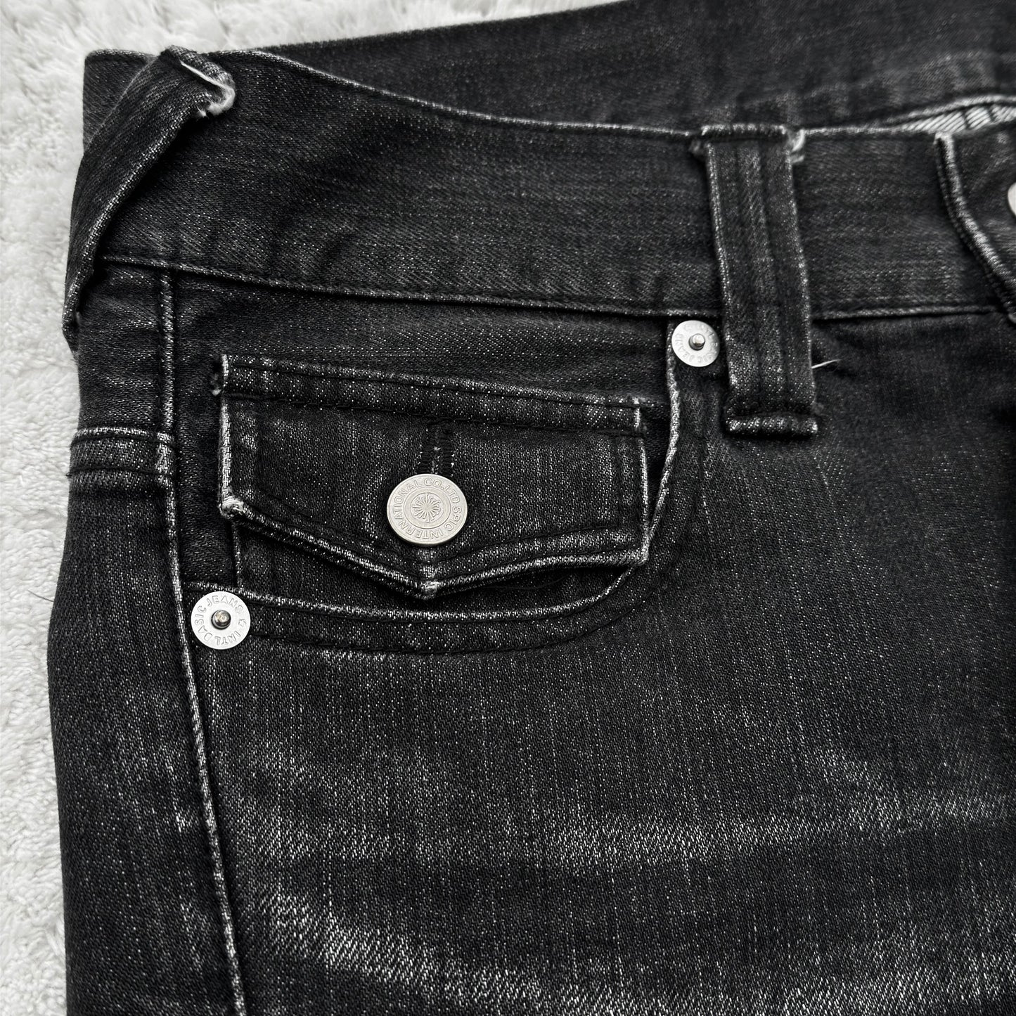 Tornado Mart Washed Spiral Cut Flared Jeans