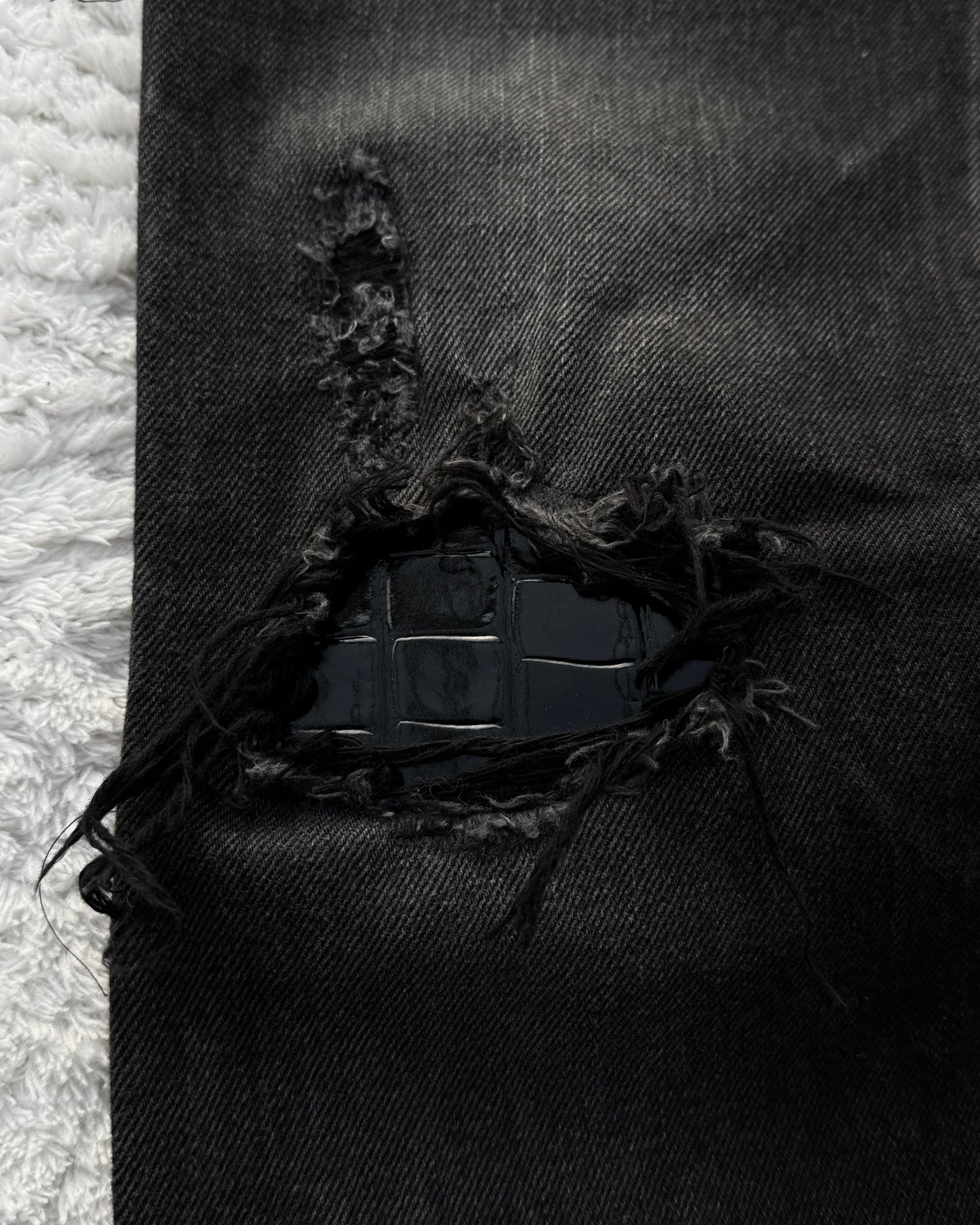 Fuga Snakeskin Detailed Slim Bootcut Jeans