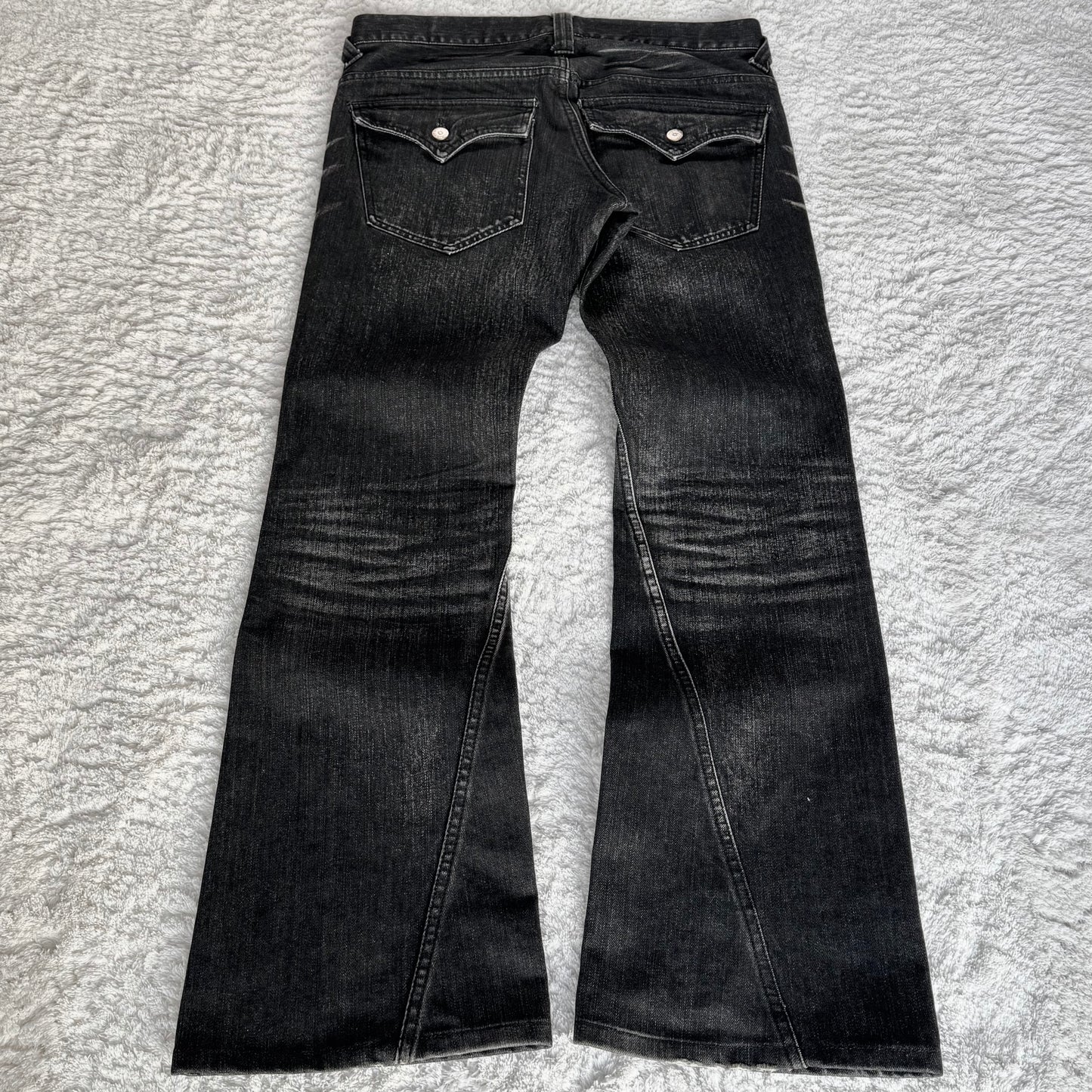 Tornado Mart Washed Spiral Flared Jeans