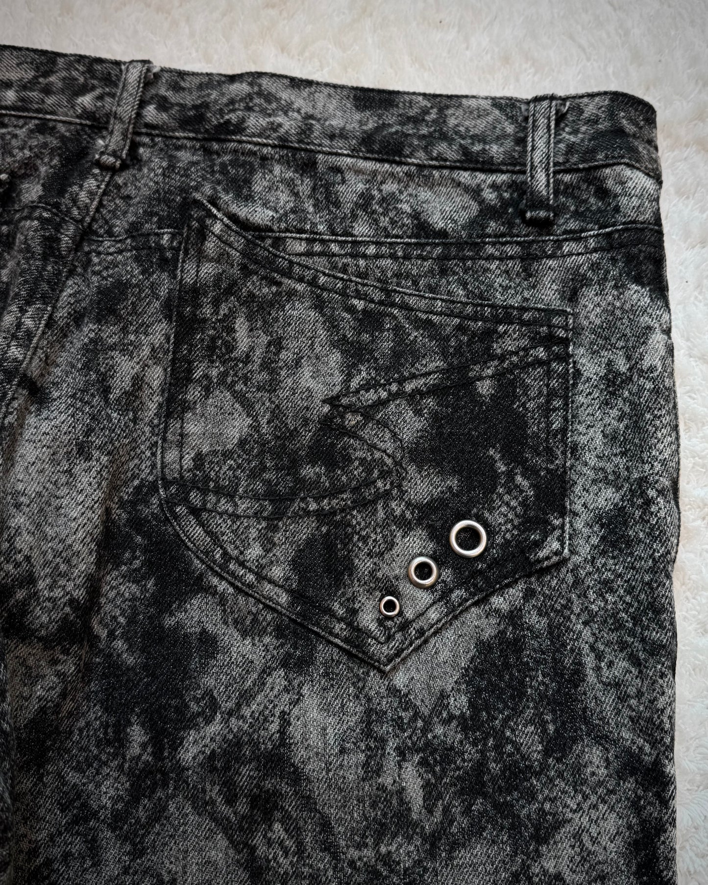 Semantic Design Shadow Python Pattern Bootcut Pants