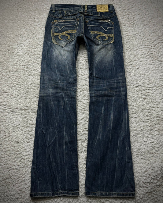 Red Pepper Python Detailed Bootcut Jeans