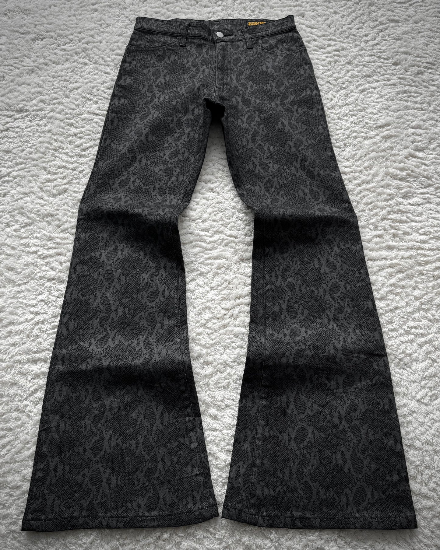 Bison Snakeskin Pattern Flared Pants
