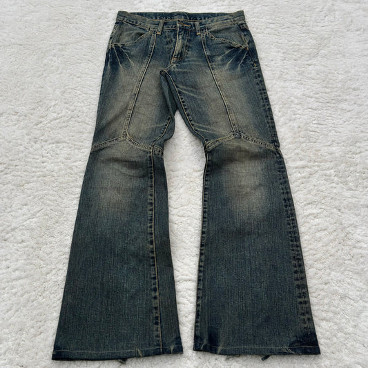 Tornado Mart Mud Wash Backlace Flared Jeans