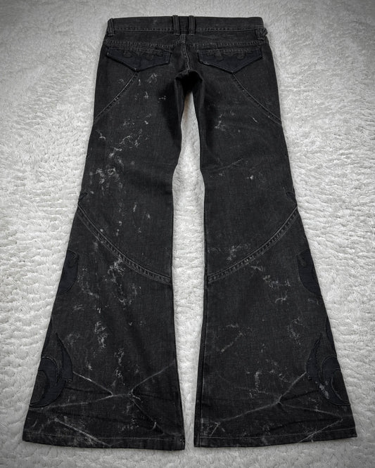Tornado Mart Tribal Patched Flared Jeans