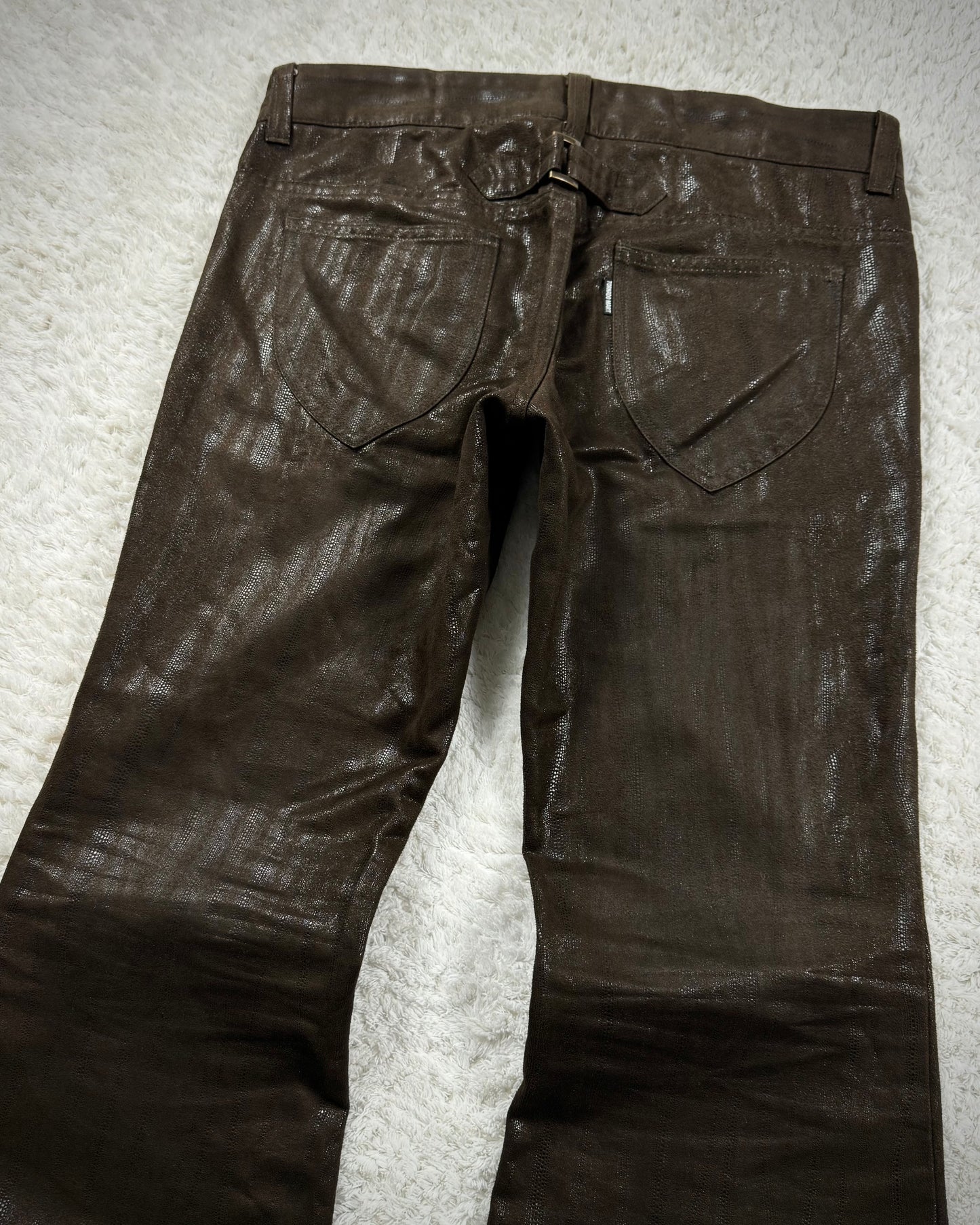 Tornado Mart Stingray Waxed Flared Pants