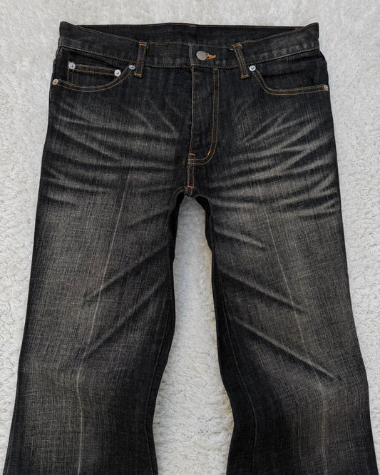 Tornado Mart Whisker Wash Bell Bottom Flared Jeans