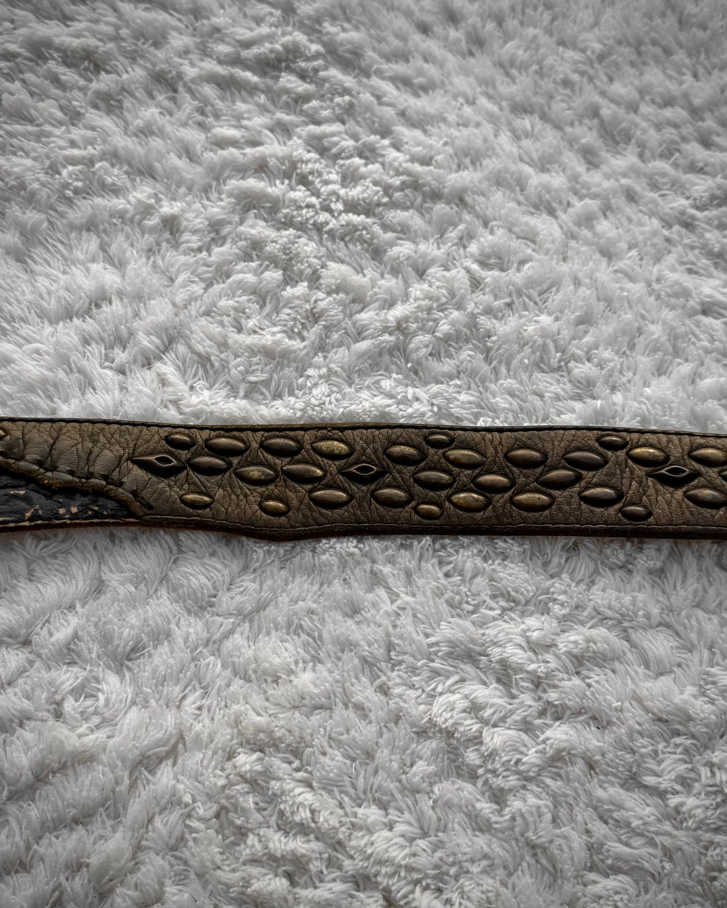 14th Addiction Scar Stitched Studded Belt