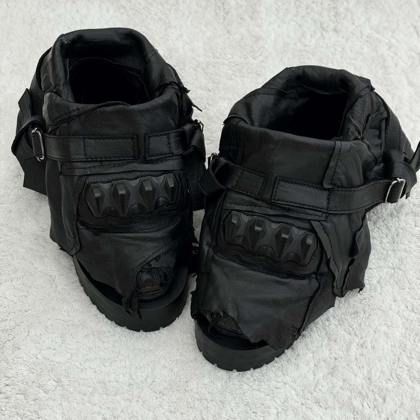 Yasuyuki Ishii Layered Leather Armor Combat Boots