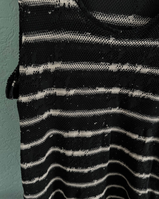 Tornado Mart Textured Striped Tank Top