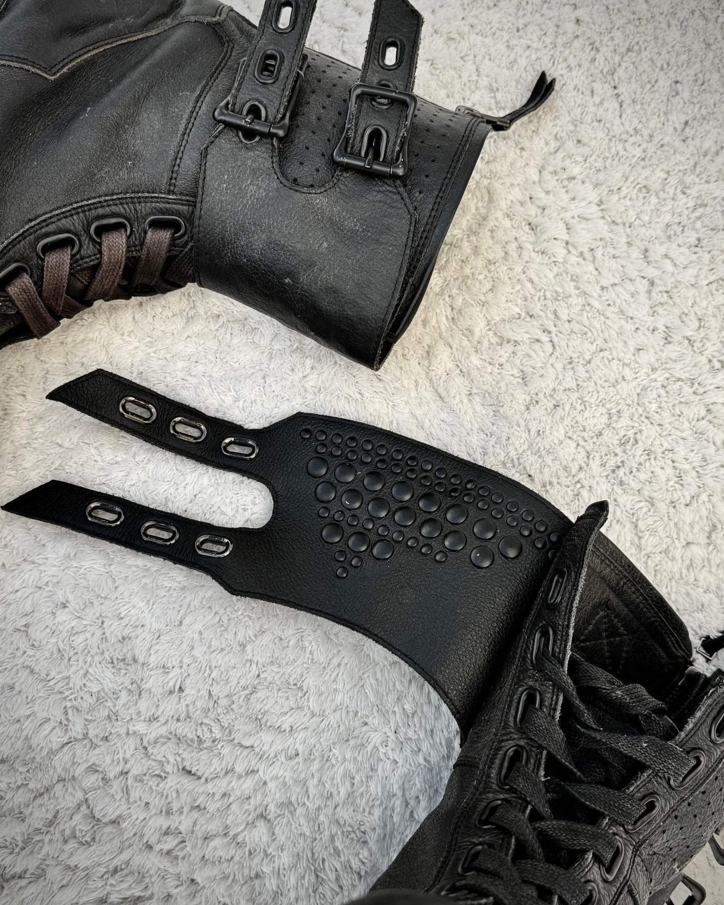 Midas Belted Leather Combat Boots