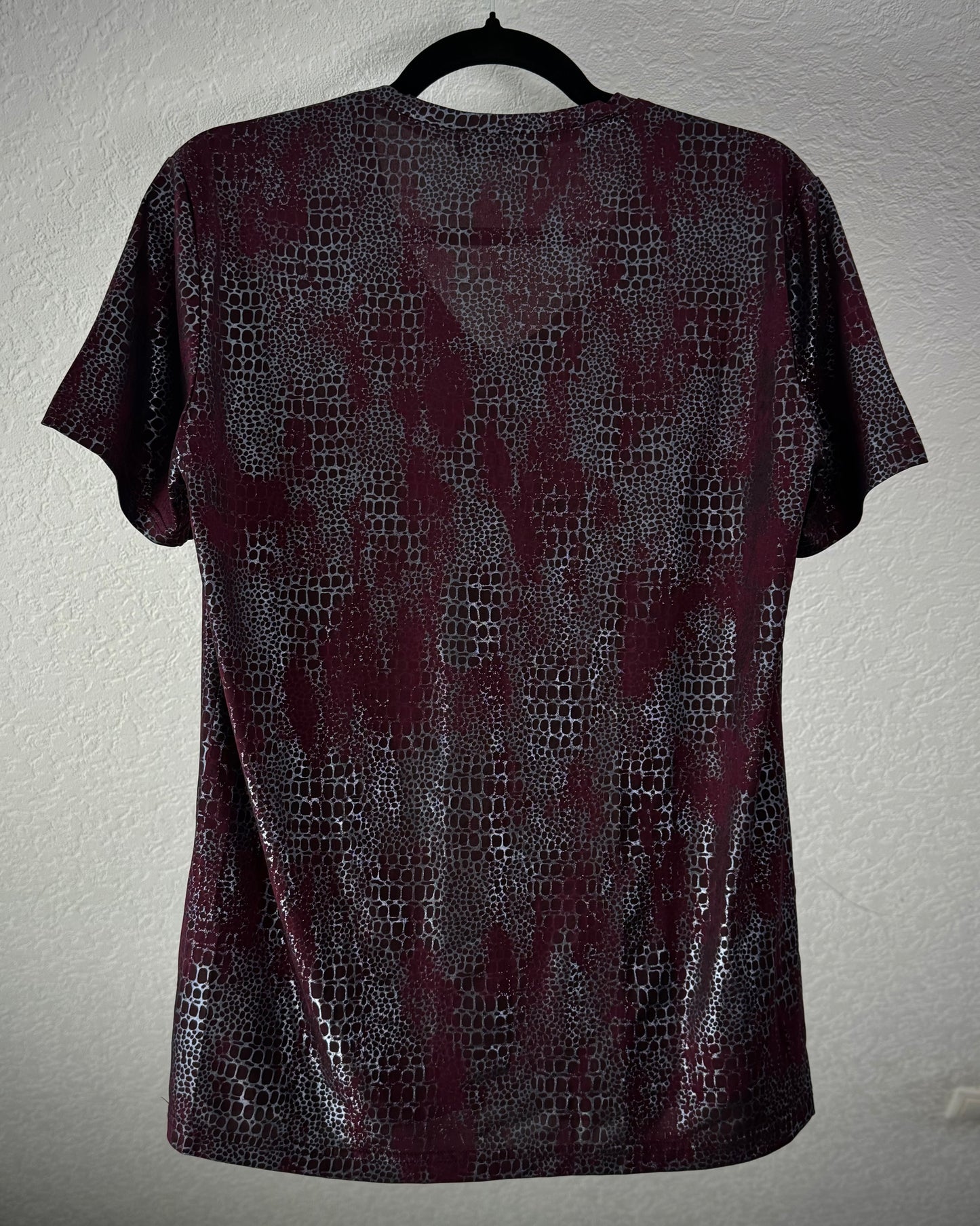 Tornado Mart Bordeaux Silver Snakeskin Pattern T-Shirt