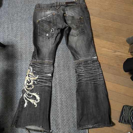 Tornado Mart Tribal Flared Jeans