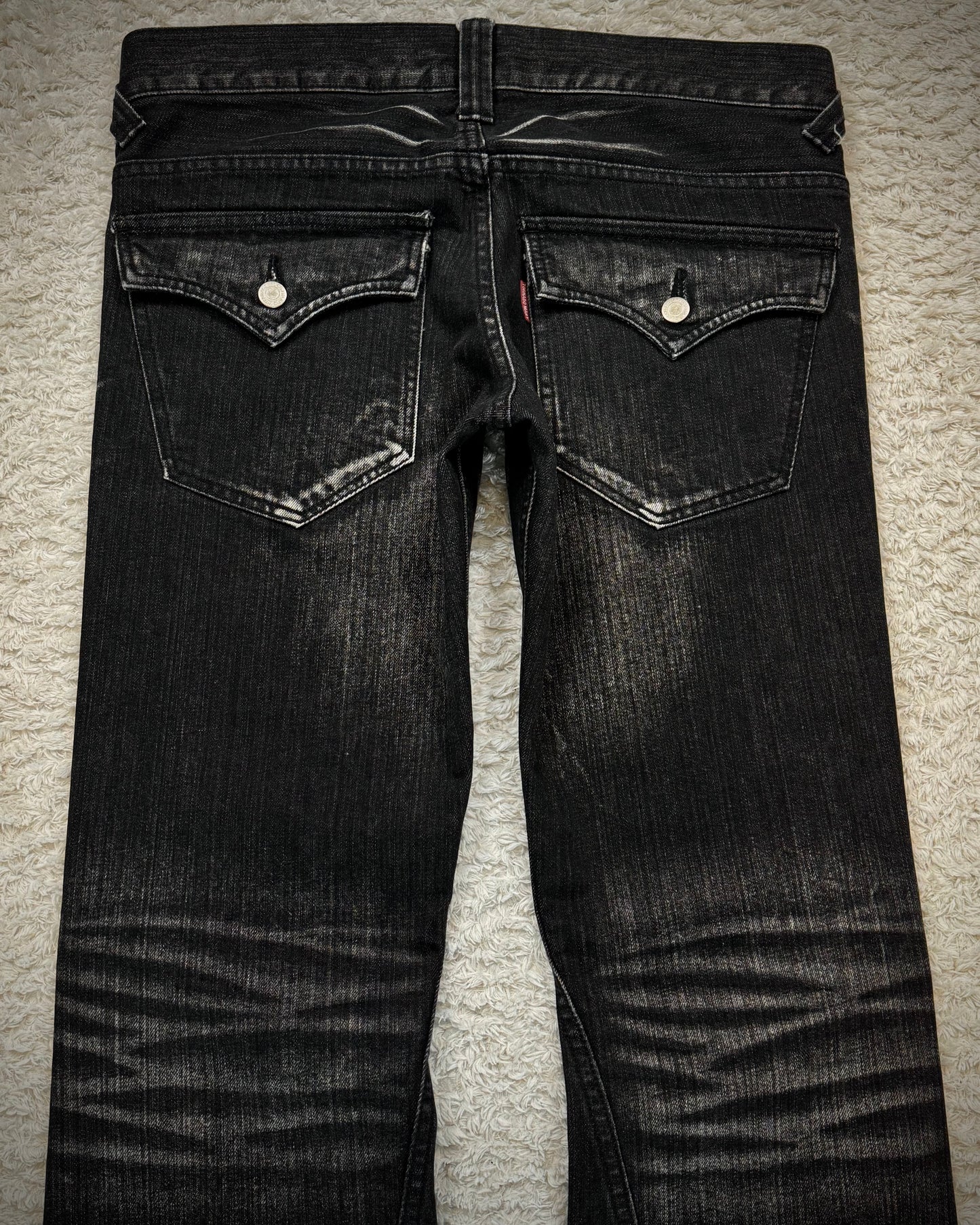 Tornado Mart Clawmarks Washed Spiral Flared Jeans