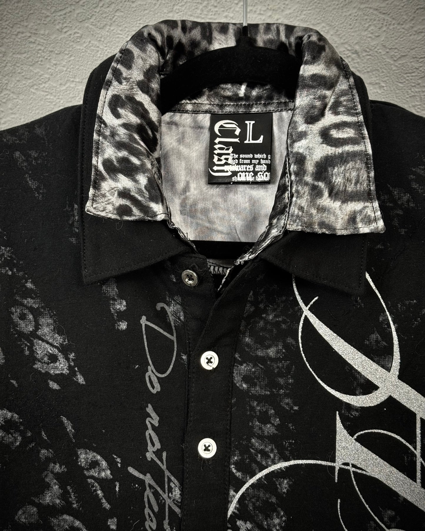 Leopard Poem Luster Double Layered Polo Shirt