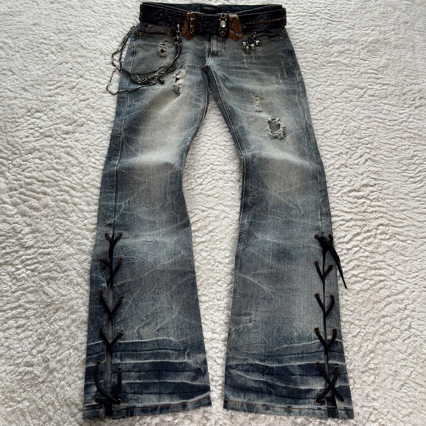 LowBox Python Detailed Bootcut Flared Jeans