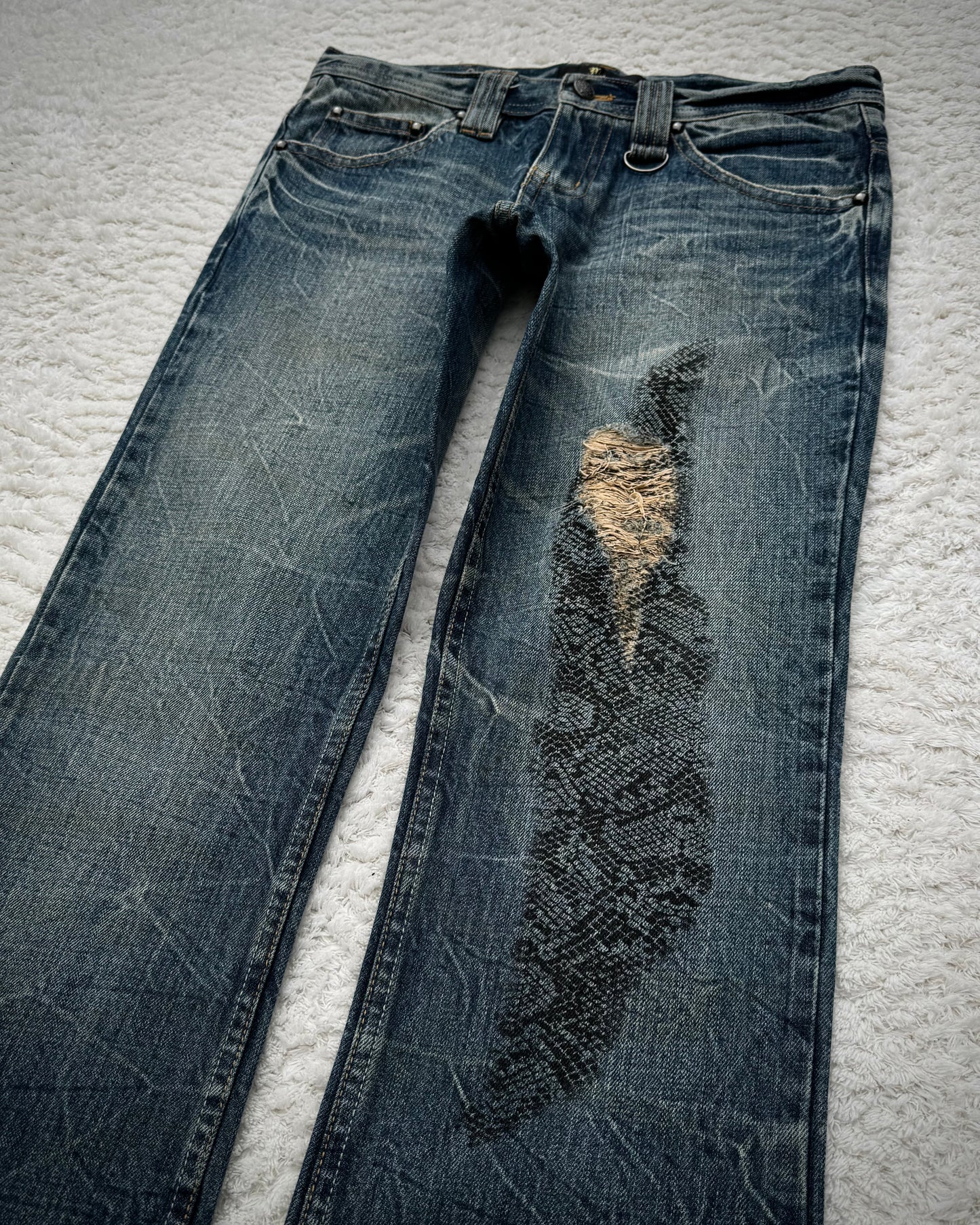 Midas Snakeskin Printed Bootcut Jeans
