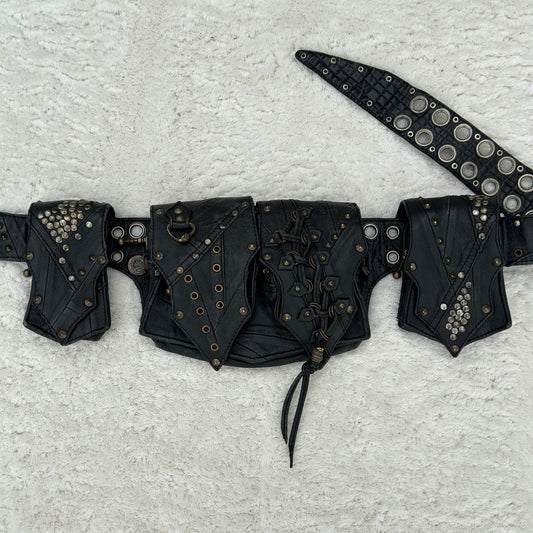 KMRii 2004 Studded Tassel Pouch Belt