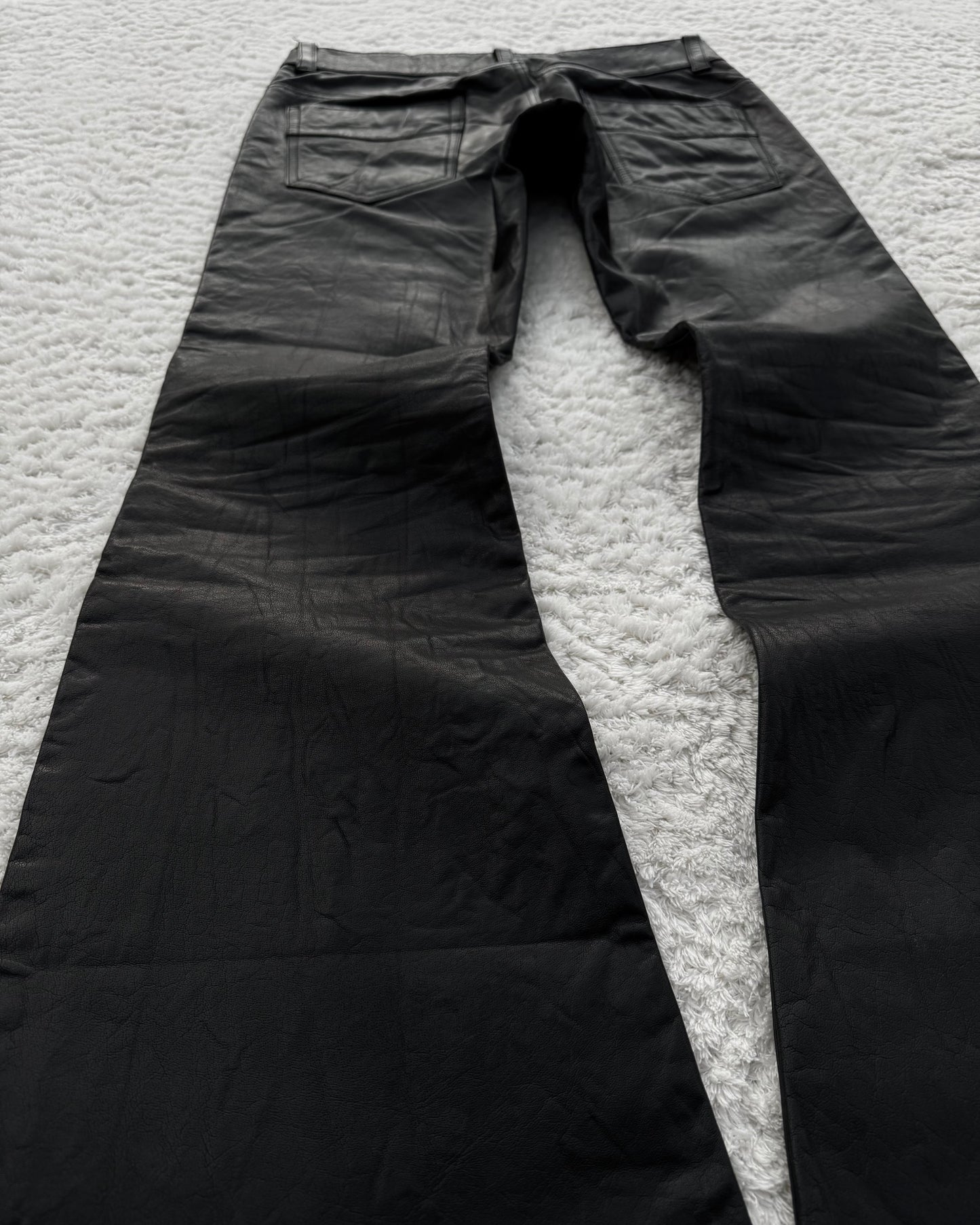 Tornado Mart Cowhide Leather Flared Pants