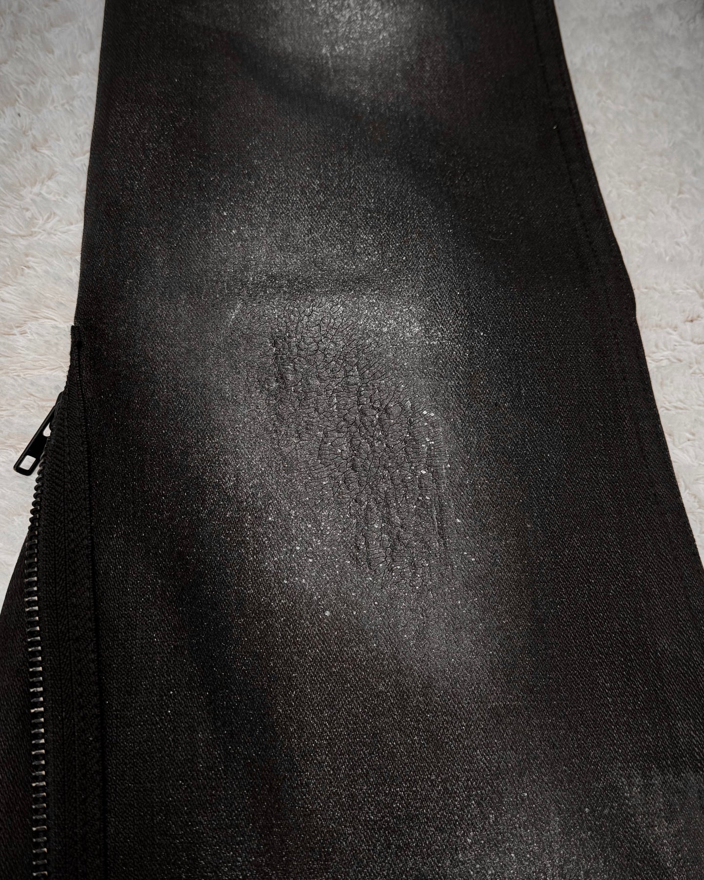 LED Rechwe Veronica Arizona Crack Waxed Studded Flared Jeans