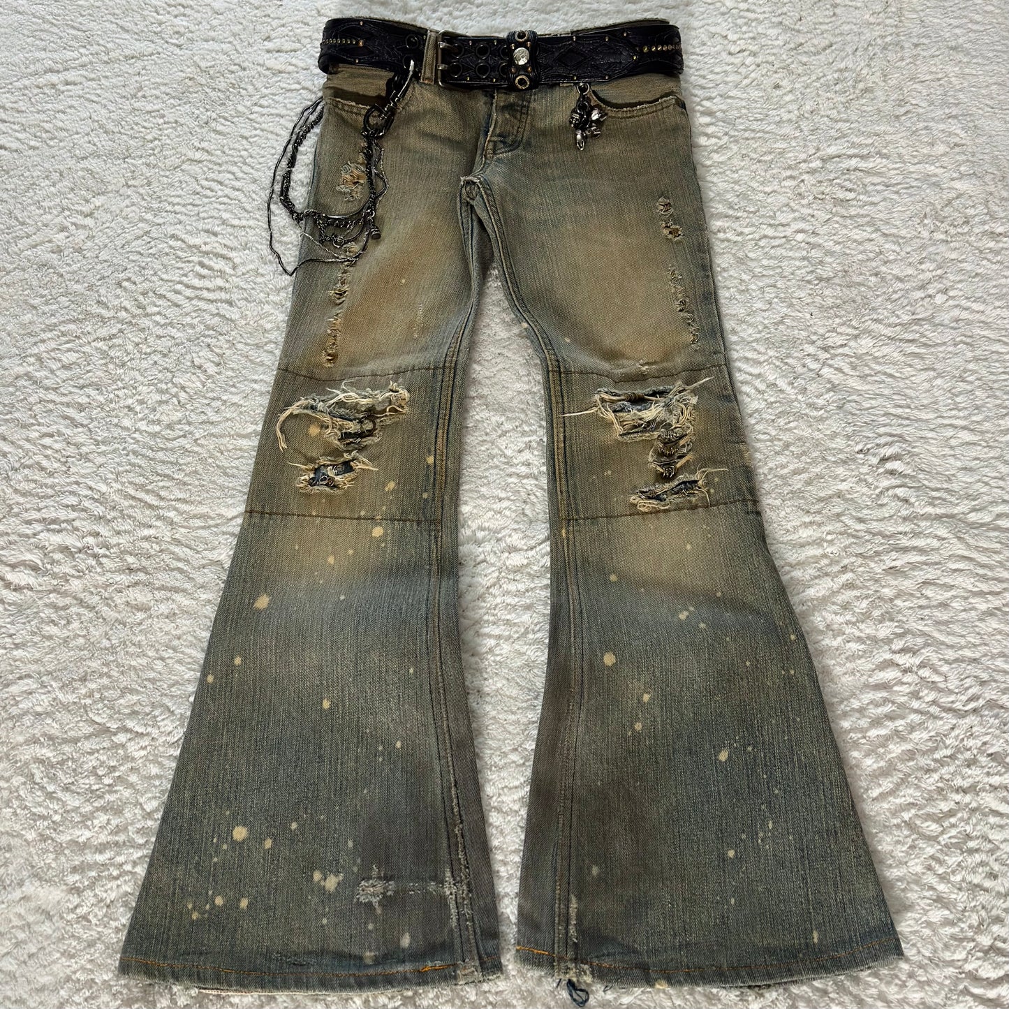 IfSixWasNine Mud Max Pierced Flared Jeans