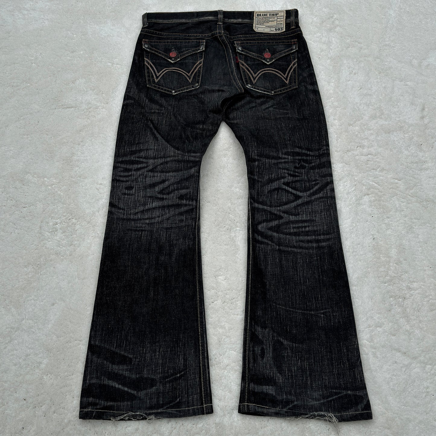 Edwin Blue Trip Washed Flared Denim