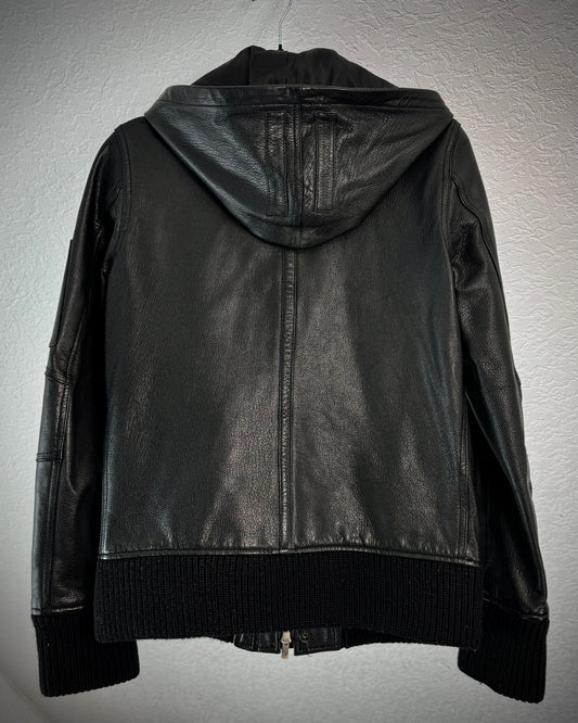 Yasuyuki Ishii Hooded Goatskin Leather Jacket