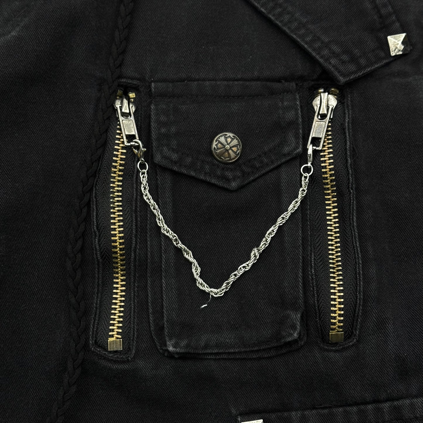 Midas Multi-Zippers Chained Bootcut Cargo Pants