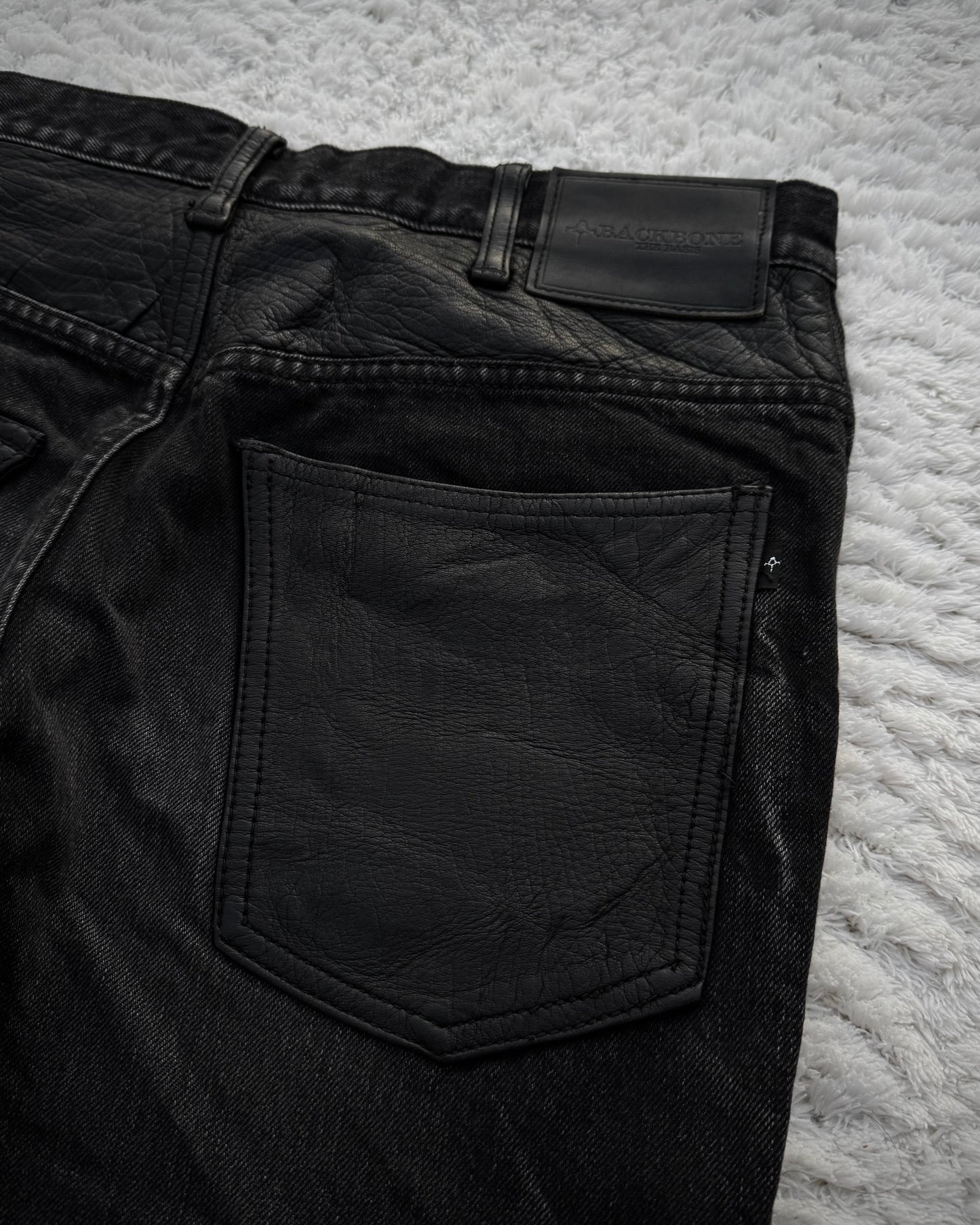 BackBone Leather Repaired Bootcut Denim