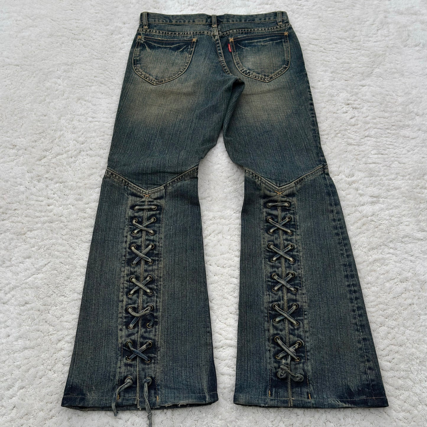 Tornado Mart Mud Wash Backlace Flared Jeans