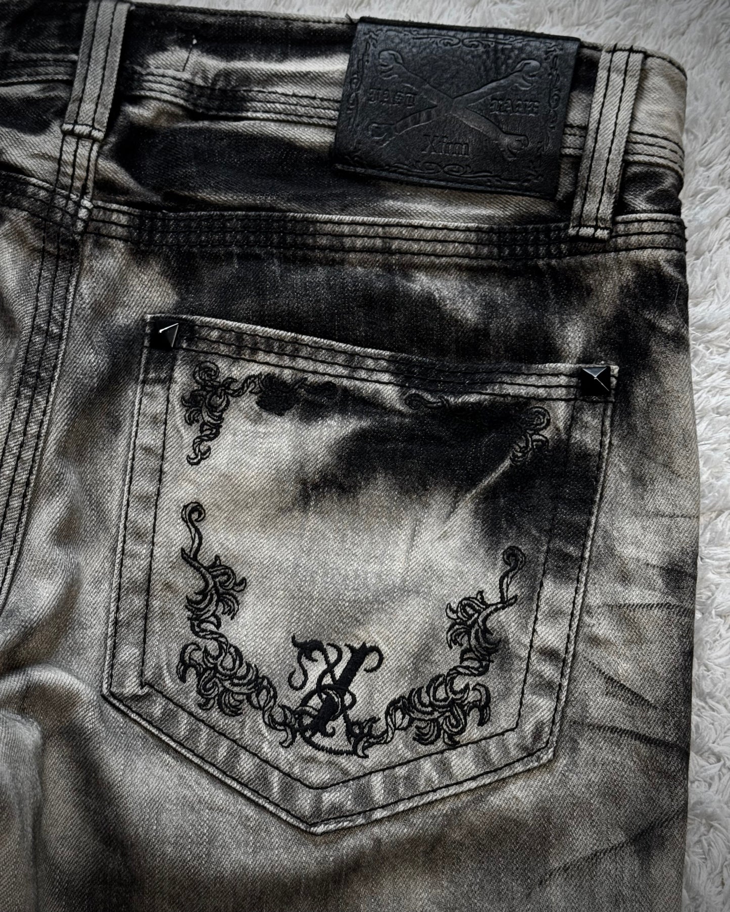 Xfrm Studded Clawmarks Washed Bootcut Jeans