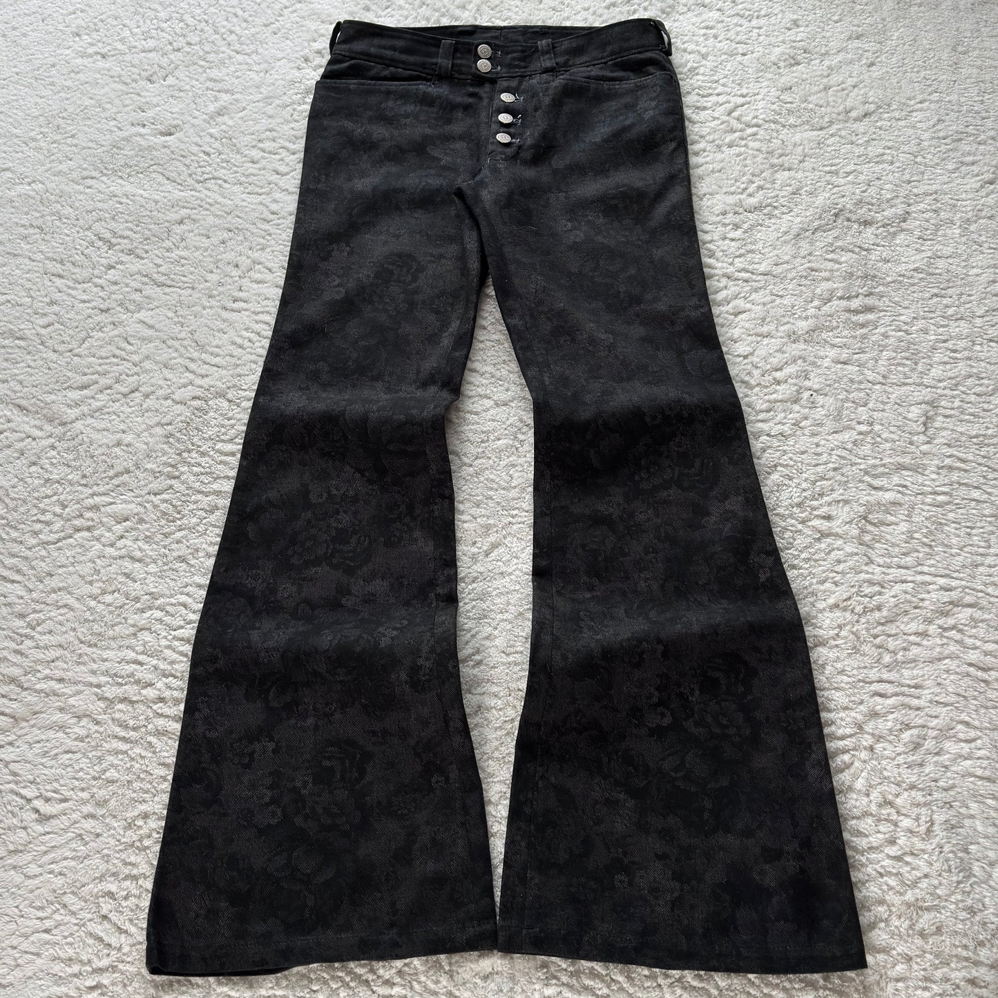 Tornado Mart Floral Bell Bottom Flared Jeans