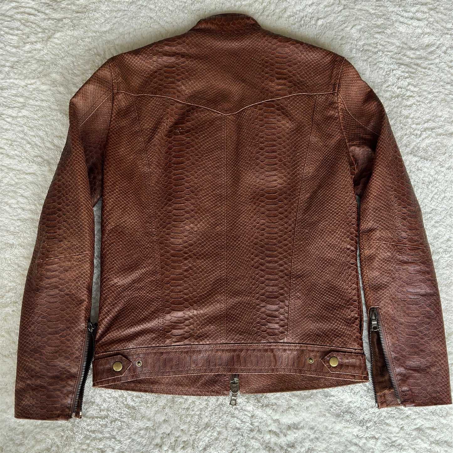 Tornado Mart Crocodile Pattern Pigskin Leather Jacket