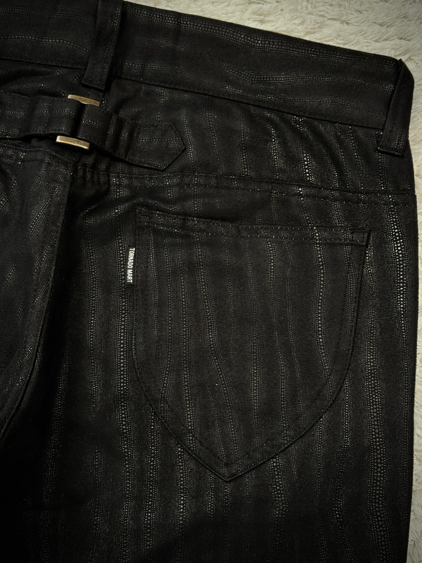 Tornado Mart Stingray Waxed Luster Flared Pants