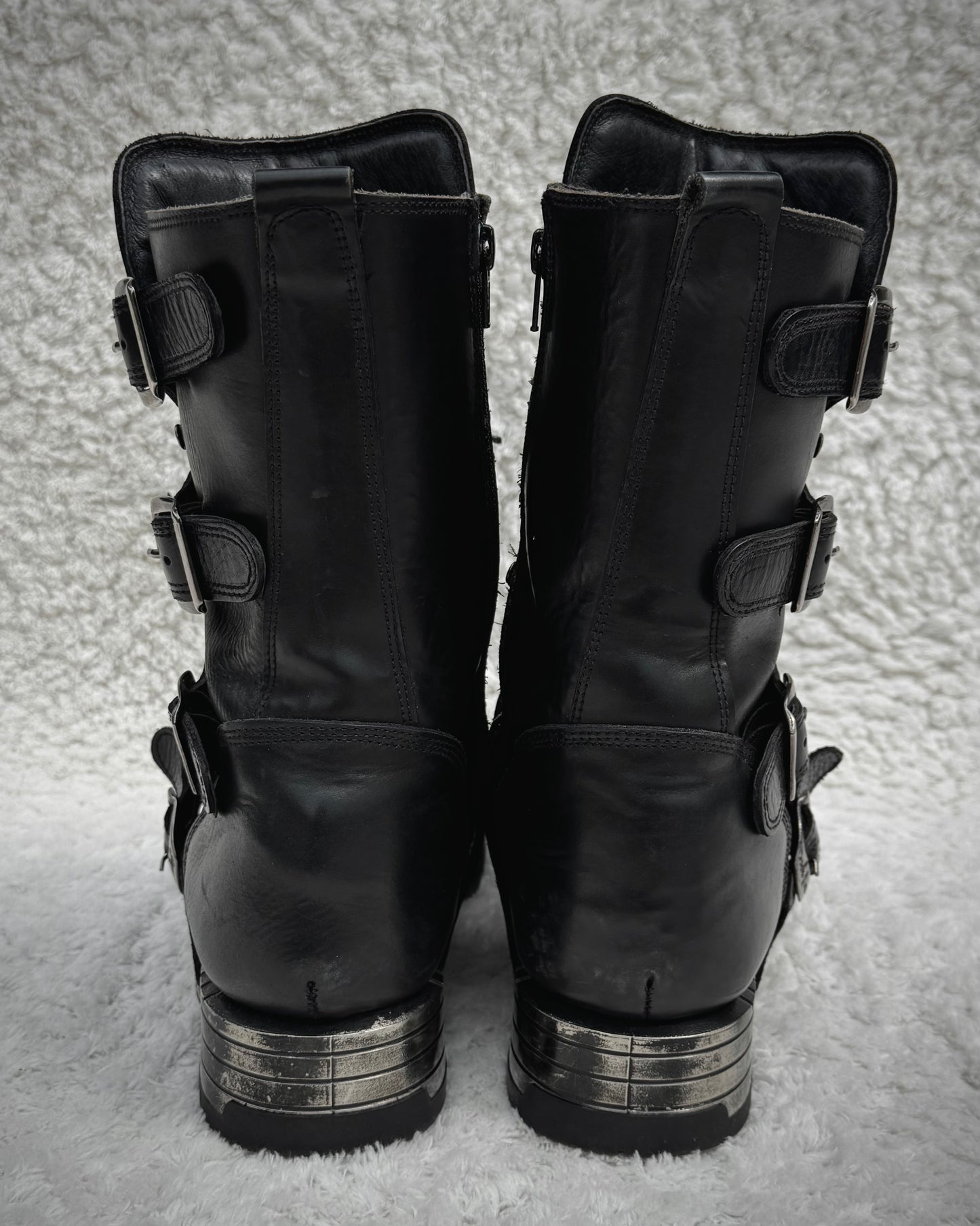 New Rock Steel Heel Leather Boots