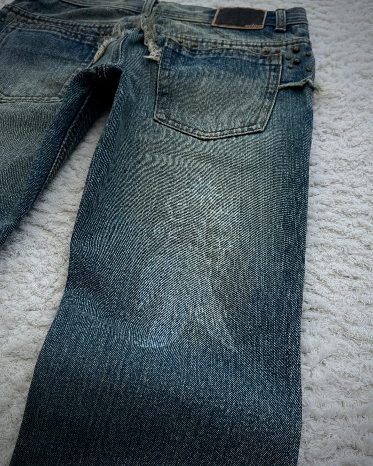G-Land Edge Studded Distressed Bootcut Jeans