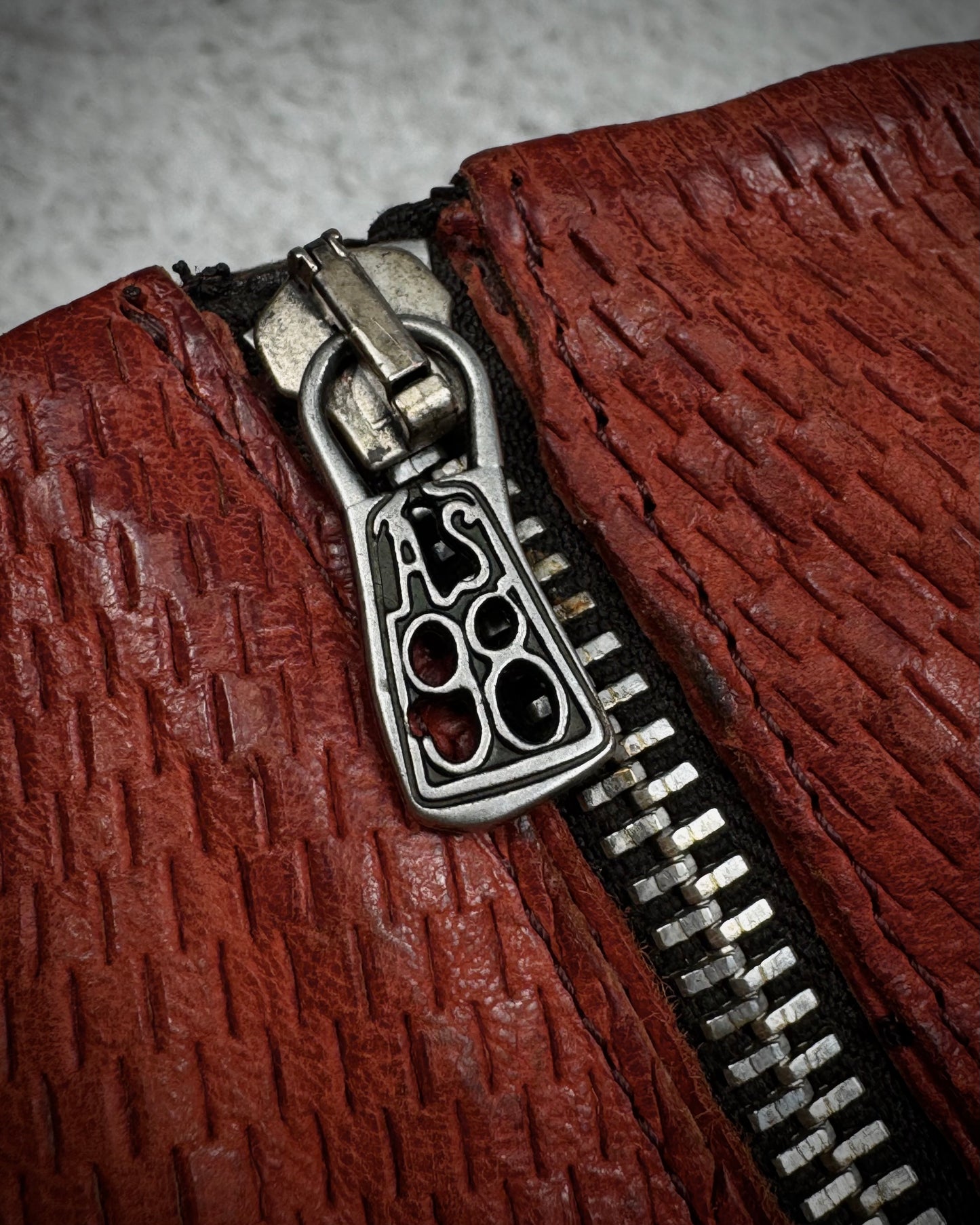 A.S.98 Layered Crimson Textured Leather Boots