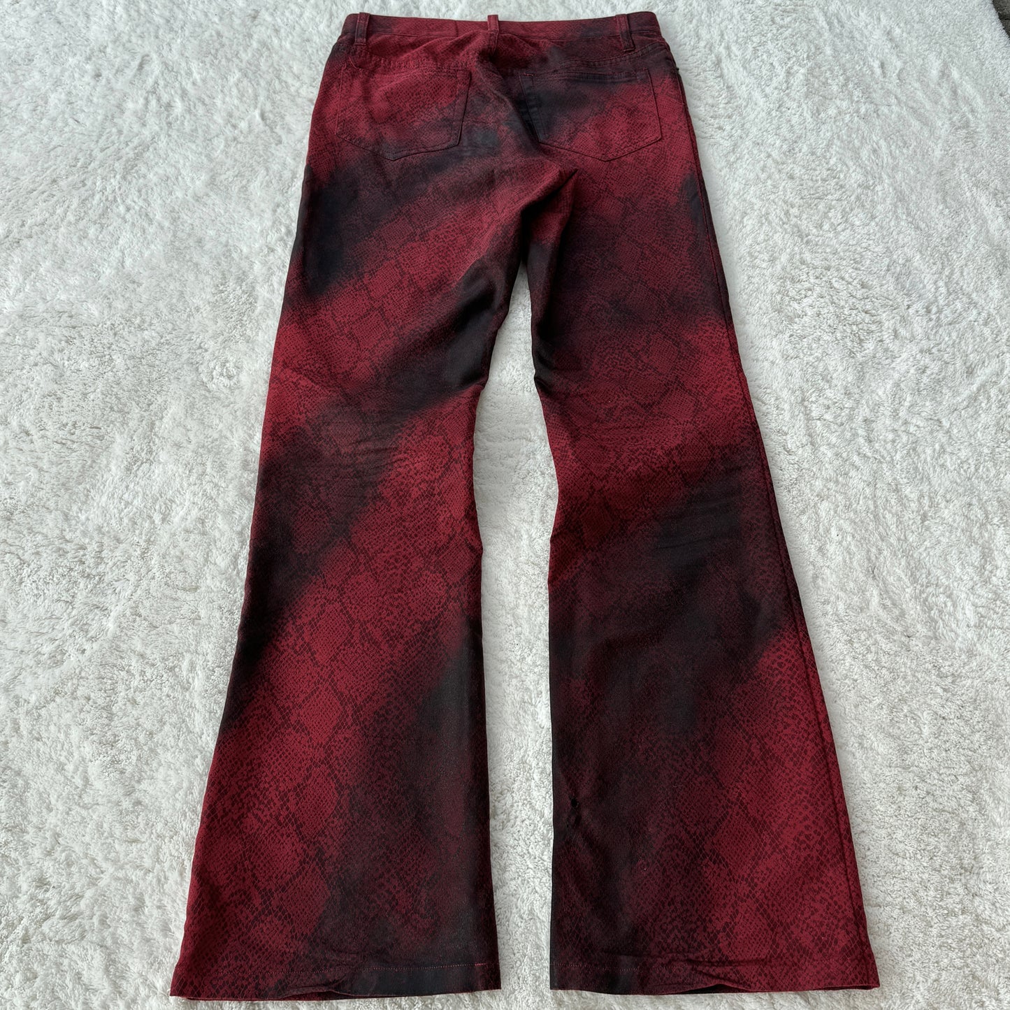 5351 Pour Les Hommes Snakeskin Pattern Bootcut Pants