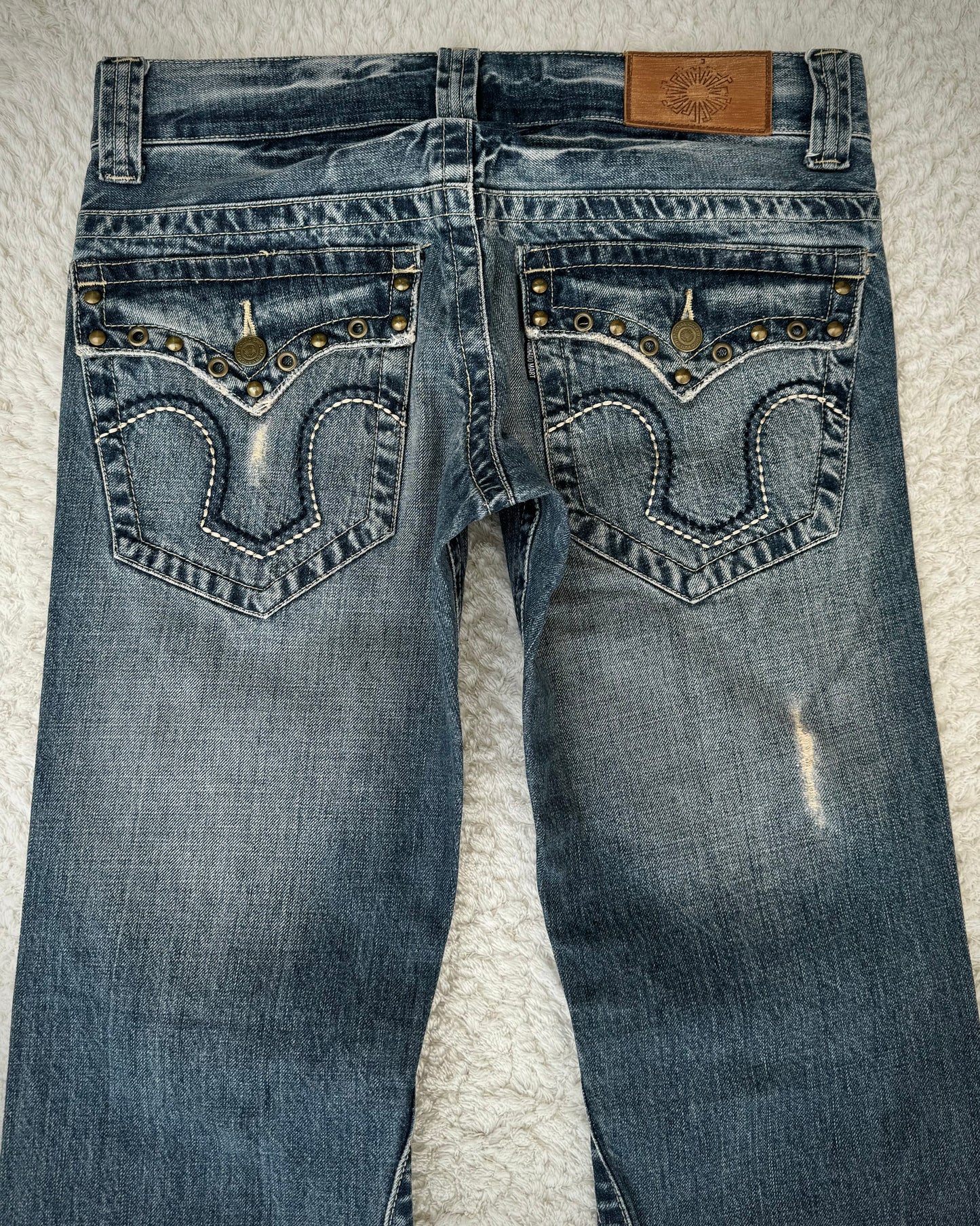 Tornado Mart Pierced Western Spiral Bootcut Jeans
