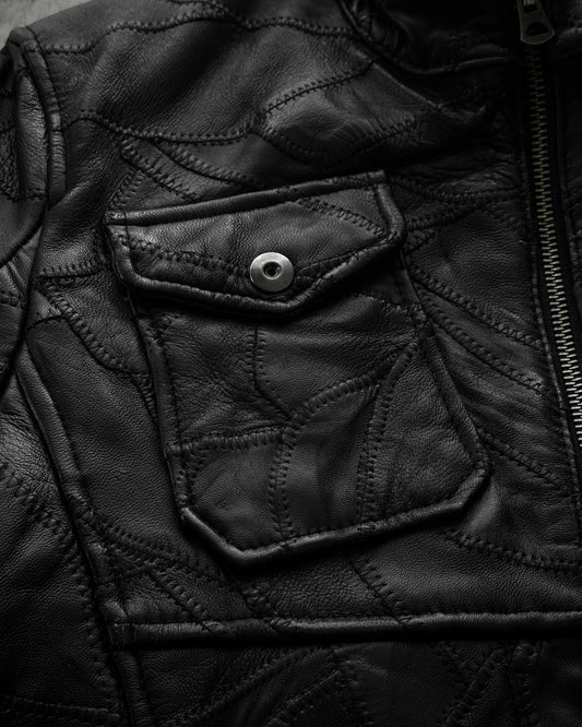 Rattle Trap Scar Stitched Leather Patchwork Jacket