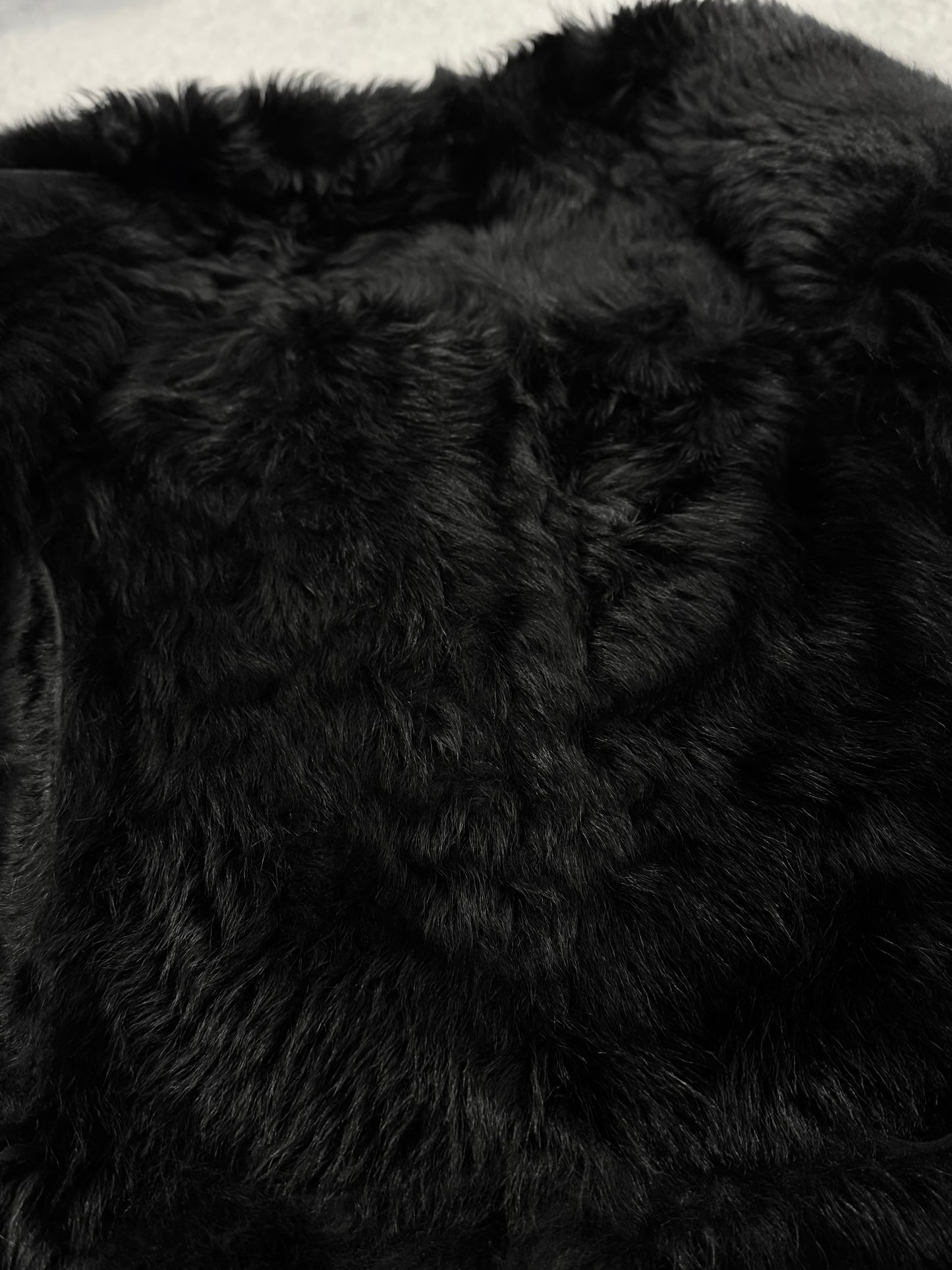 Back Bone Cross Fur Shearling Leather Jacket