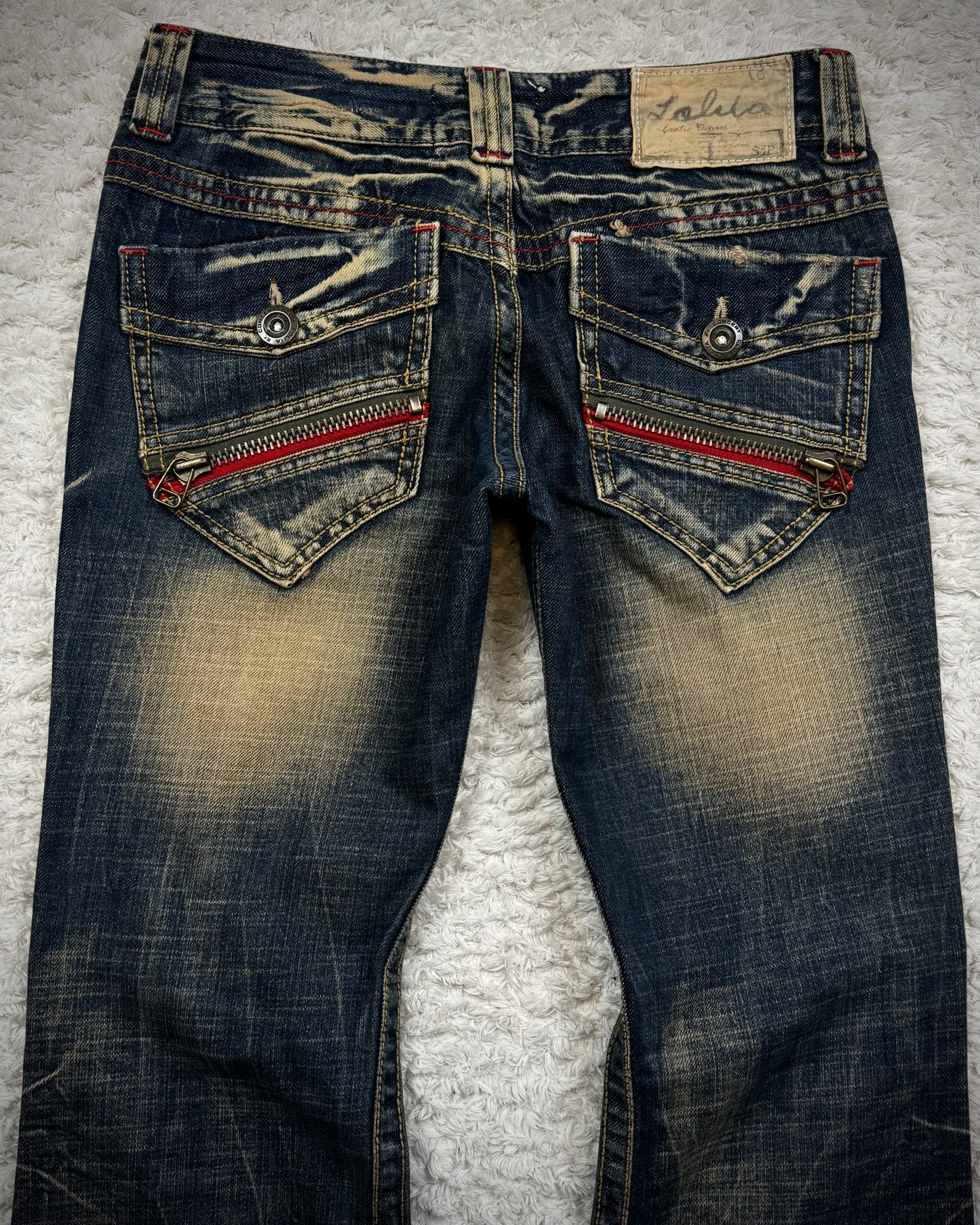 Lolita Mud Washed Zippered Flared Jeans